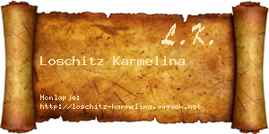 Loschitz Karmelina névjegykártya